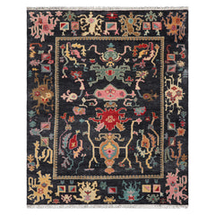 Classic LoomBloom 8'x10' Blue Wool Oriental Area Rug Hand Knotted Transitional Design