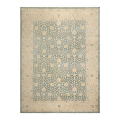 9x12 Green Beige Caramel Color Hand Knotted Wool Antique Oriental Rug