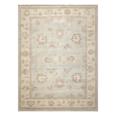 9x12 Mint Ivory Brown Color Hand Knotted Wool Traditional Oriental Rug