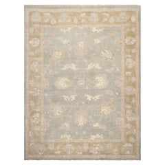 9x12 Gray Pistachio Ivory Color Hand Knotted Wool Traditional Oriental Rug