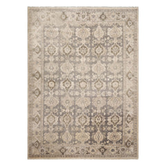7'9"x11'1" Distress Gray Wool Rug Hand Knotted Traditional Oushak LoomBloom