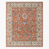 loomBloom Rust 8'x10' Hand Tufted Wool Floral Modern & Contemporary Oriental Area Rug