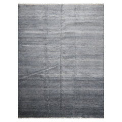 LoomBloom 9'1'' x 12'2" Blue Hand Knotted Tibetan Wool and Silk Contemporary Oriental Area Rug