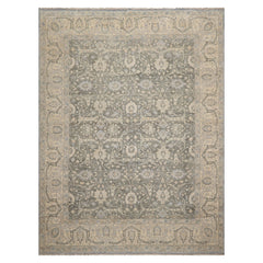 8'10'' x 11'10" Moss Hand Knotted Agra Wool Traditional 200 KPSI Oriental Area Rug