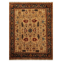 LoomBloom 8'7'' x 11'7" Tan Hand Knotted Traditional Wool Oriental Area Rug