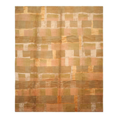 9'9'' x 13'10" Rose Hand Knotted Traditional Tibetan Wool and Silk Oriental Area Rug