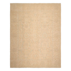 LoomBloom 9'3''x11'9" Beige Hand Knotted Wool Traditional Chobi Peshawar Rug