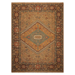 8'7''x11'5" Khaki Hand Knotted Wool Traditional Nourison Nourmak Soumak Reversible Rug