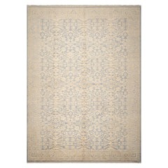 LoomBloom 9'11''x13'10" Aqua Hand Knotted Wool Traditional Oushak Decorative Rug