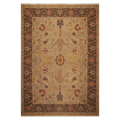 9'4''x13'6" Khaki Hand Knotted Wool Traditional Nourison Nourmak Soumak Reversible Rug