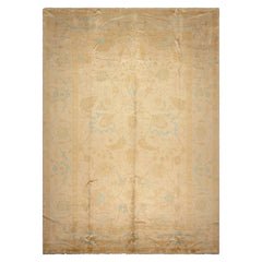 LoomBloom 9'7''x13'7" Beige Hand Knotted Wool Traditional Oushak Rug