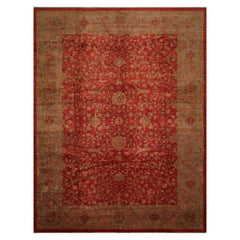LoomBloom 10'5''x13'7" Rust Hand Knotted Wool Traditional Peshawar Rug