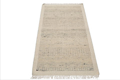 3x5 Ivory, Gray, Color Hand Woven Tribal Wool Modern Oriental Rug