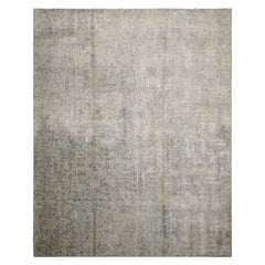 8x10 Gray, Beige, Slate Color Hand Loomed Sherpa Wool and Silk Modern Oriental Rug