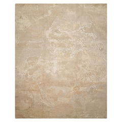 8x10 Beige, Tan, Muted Earth Tones Color Hand Knotted Sherpa Wool and Silk Modern Oriental Rug