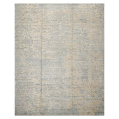 8x10 Ivory, Slate, Beige Color Hand Loomed Sherpa Wool and Silk Modern Oriental Rug