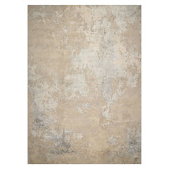 10x14 Beige, Gray, Ivory Color Hand Knotted Sherpa Wool and Silk Modern Oriental Rug