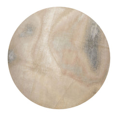 Round Beige, Taupe, Ivory Color Hand Knotted Sherpa Wool and Silk Modern Oriental Rug