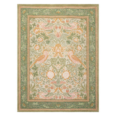 Multi Size Beige Gray Sage Color Hand Hooked William Morris Wool Traditional Oriental Rug