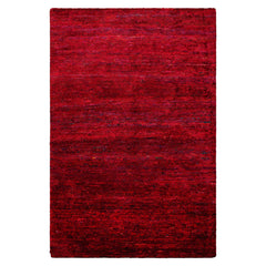 4x6 Red, Purple, Turquoise Color Hand Knotted Gabbeh Silk Contemporary Oriental Rug