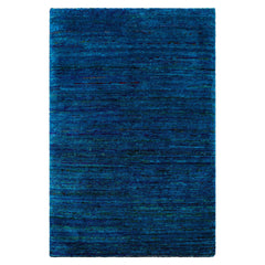 4x6 Blue, Purple, Green Color Hand Knotted Gabbeh Silk Contemporary Oriental Rug