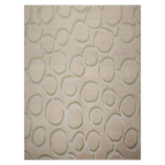 9x12 Gray, Beige, Sage Color Hand Knotted Sculpted Wool Modern Oriental Rug