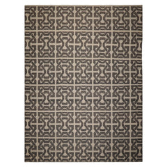9x12 Beige, Gray, Color Hand Woven Flatweave Wool Contemporary Oriental Rug