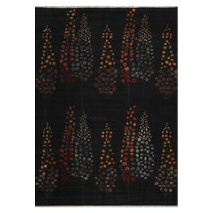 10x14 Charcoal, Gold, Aqua Color Hand Knotted Tibetan Wool and Silk Contemporary Oriental Rug