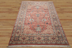 9x12 Rose, Ivory, Aqua Color Hand Knotted Heriz Wool Traditional Oriental Rug