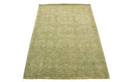 5x8 Tone on Tone Sage, , Color Hand Knotted Tibetan Wool Transitional Oriental Rug