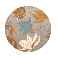 Multi Sizes Hand Tufted Gray Floral Wool Oriental Area Rug by LoomBloom Contemporary Design