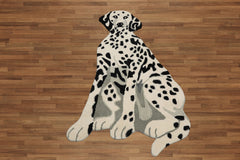 LoomBloom 3'x5' White Hand-Tufted Dalmatian Print Wool Modern Oriental Area Rug