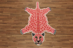 LoomBloom 3'x5' Ivory Red Hand-Tufted Tiger Stripe Wool Modern Oriental Area Rug