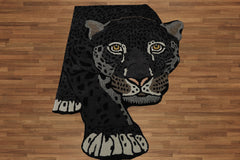 LoomBloom 3'x5' Charcoal Hand-Tufted Black Panther Wool Contemporary Oriental Area Rug