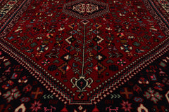 3x5 Red, Navy, Ivory Color Hand Knotted Abadeh Wool & Silk Traditional Oriental Rug