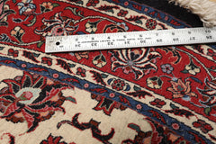 Round Ivory, Rust, Rose Color Hand Knotted Bidjar Round Wool & Silk Traditional Oriental Rug