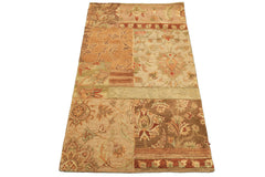 3x5 Beige, Rust, Brown Color Hand Tufted Wool Transitional Oriental Rug