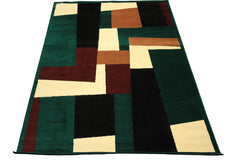8x10 Green, Black, Maroon Color Machine Made Polyproplene Modern Oriental Rug