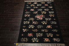 6x9 Black, Red, Sage Color Hand Woven Kilim Wool Traditional Oriental Rug