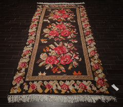 7x14 Brown, Tan, Beige Color Hand Woven Kilim Wool Traditional Oriental Rug