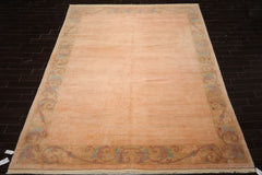 10x13 Blush, Pistacchio, Rose Color Hand Knotted Tibetan Wool Art Deco Oriental Rug