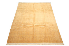 8x10 Tan, Beige, Gray Color Hand Knotted Oushak New Zealand Wool Transitional Oriental Rug