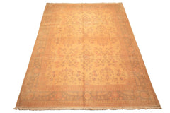 9x12 Beige, Celadon, Light Peach Color Hand Knotted Oushak Wool Traditional Oriental Rug