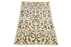 5x8 Ivory, Gray, Color Hand Tufted Handmade Wool Transitional Oriental Rug