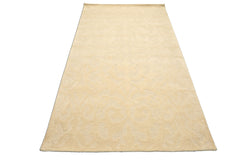 5x8 Tone on Tone Ivory, , Color Hand Tufted Handmade Wool Transitional Oriental Rug