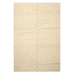 6x9 Ivory, Beige, Gray Color Hand Knotted Tibetan Wool & Jute Contemporary Oriental Rug