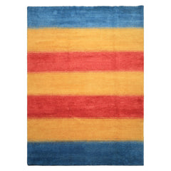 8x11 Gold, Rasberry, Aqua Color Hand Knotted Indo Gabbeh Wool Modern & Contemporary Oriental Rug