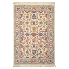 5x8 Ivory, Aqua, Lime Color Hand Knotted Oushak Wool Arts & Crafts Oriental Rug