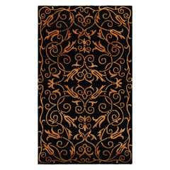 3x5 Black, Gold, Color Hand Knotted Tibetan Wool & Silk Transitional Oriental Rug