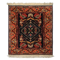 4x6 Navy, Gold, Burgundy Color Hand Knotted Turkish Oushak Wool Arts & Crafts Oriental Rug